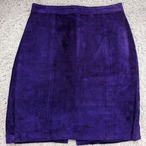 Brilliant Purple Suede Mini Skirt